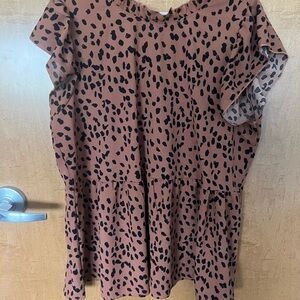 Leopard Print Brown Women's Top